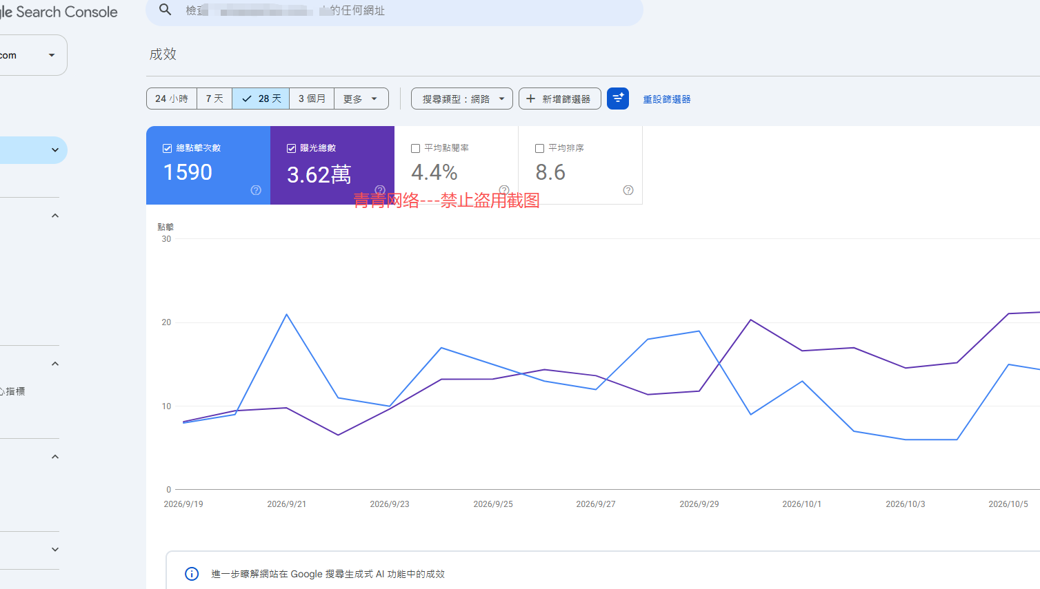 Google Search Console 截图 Google Search Console 截图